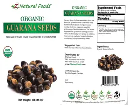 Label for Organic Guarana Seeds