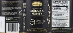 Label for Manuka Honey UMF 15+ MGO 514+