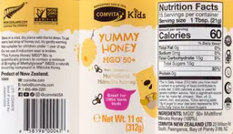 Label for Yummy Honey MGO 50+