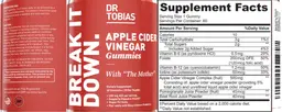 Label for Apple Cider Vinegar Gummies