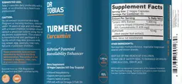 Label for Turmeric Curcumin 1,500 mg