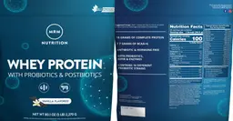 Label for Whey Protein Vanilla Flavored