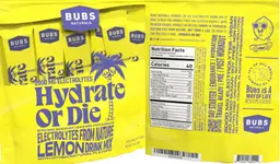 Label for Hydrate or Die Lemon