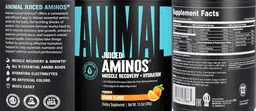 Label for Animal Juiced Aminos Orange Flavor
