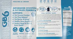 Label for Gut Biome6 Peaches & Cream