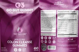 Label for G3 Go Gut Gummy Orange Flavor