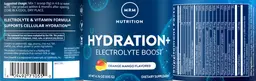 Label for Hydration+ Orange Mango Flavored