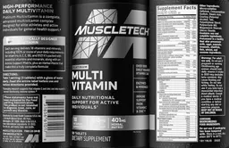 Label for Platinum Multi Vitamin