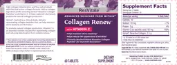 Label for Collagen Renew With Vitamin C