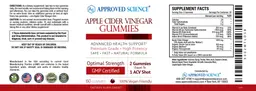 Label for Apple Cider Vinegar Gummies Apple Flavor