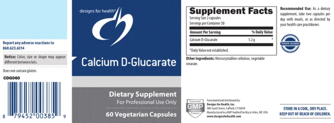 Label for Calcium D-Glucarate