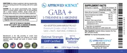 Label for GABA + L-Theanine & L-Arginine