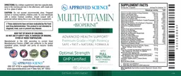 Label for Multi-Vitamin +BioPerine