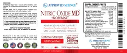 Label for Nitric Oxide MD +BioPerine