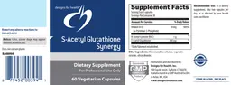 Label for S-Acetyl Glutathione Synergy