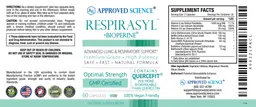 Label for Respirasyl +BioPerine