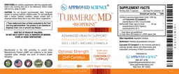 Label for Turmeric MD +BioPerine