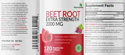 Label for Beet Root Extra Strength 2000 mg