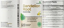 Label for Dandelion Root 1500 mg
