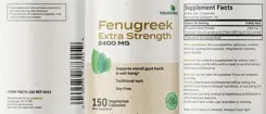 Label for Fenugreek Extra Strength 2400 mg