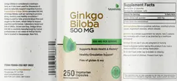 Label for Ginkgo biloba 500 mg