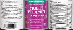 Label for Multi Vitamin Energy Plus Advanced Women's Formula