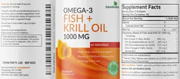 Label for Omega-3 Fish + Krill Oil 1000 mg