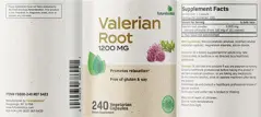 Label for Valerian Root 1200 mg