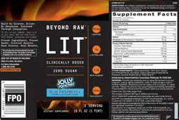 Label for LIT Jolly Rancher Blue Raspberry Zero Sugar