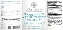 Label for Cranberry Juice Concentrate Powder plus Vitamin C