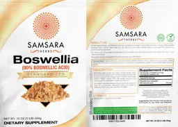 Label for Boswellia (90% Boswellic Acid)