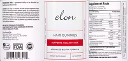 Label for Hair Gummies Natural Cherry Flavor