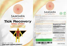 Label for Tick Recovery Herbal Extract