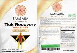 Label for Tick Recovery Herbal Extract