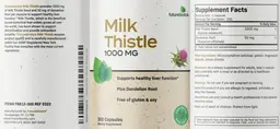 Label for Milk Thistle 1000 mg