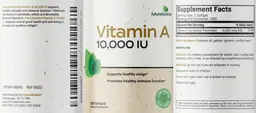 Label for Vitamin A 10,000 IU