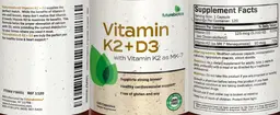 Label for Vitamin K2 + D3