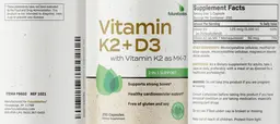 Label for Vitamin K2 + D3