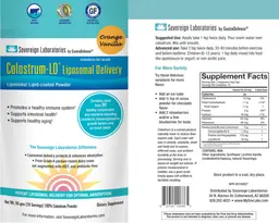 Label for Colostrum-LD Orange Vanilla