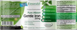 Label for Pure Albion Gentle Iron 25 mg