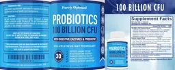 Label for Probiotics 100 Billion CFU