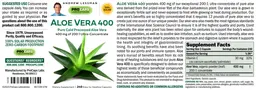 Label for Aloe Vera 400 400 mg