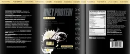 Label for Whey Protein Vanilla