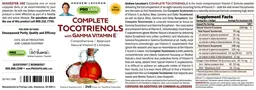 Label for Complete Tocotrienols with Gamma Vitamin E