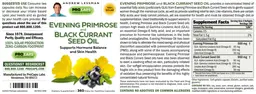 Label for Evening Primrose with Black Currant Seed Oil