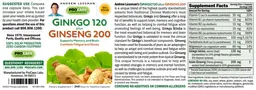 Label for Ginkgo 120 plus Ginseng 200