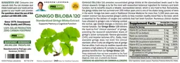Label for Ginkgo Biloba 120