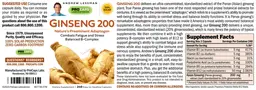 Label for Ginseng 200