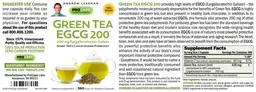 Label for Green Tea EGCG 200