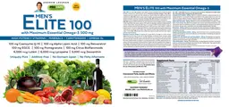 Label for Men's Elite 100 with Maximum Essential Omega-3 500 mg